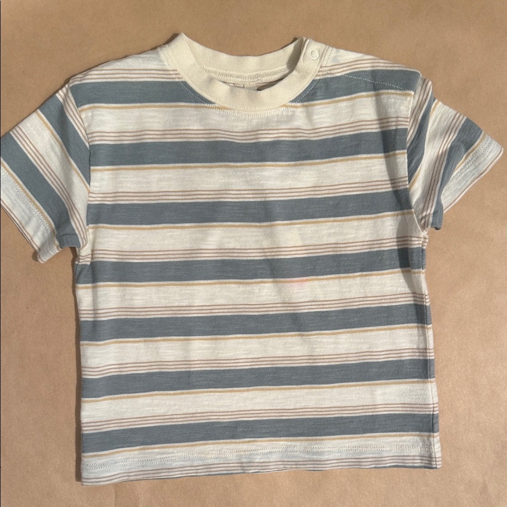 Striped Kids Shirt in Blue and Cream